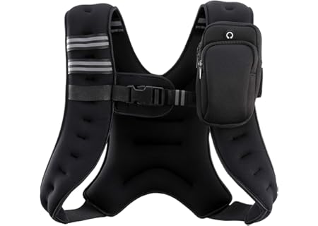 ZELUS Weighted Vest, 6lb/8lb/12lb/16lb/20lb/25lb/30lb Weight Vest with Reflective Stripe for Workout, Strength Training, Running, Fitness, Muscle Building, Weight Loss, Weightlifting